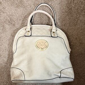 Michael Kors Quilted Cream Satchel